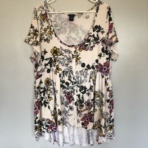 Torrid Short Sleeve Hi-Lo Baby Doll Top